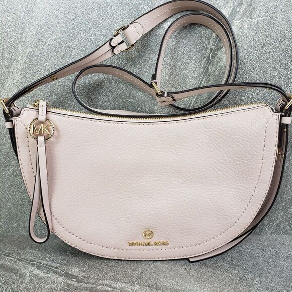 Michael Kors Camden Small Messenger Bag Pink Leather Purse - Picture 1 of 9